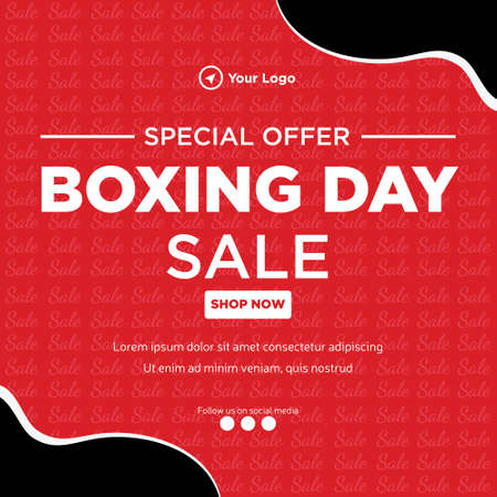 Boxing day sale special offer banner design template.のイラスト素材