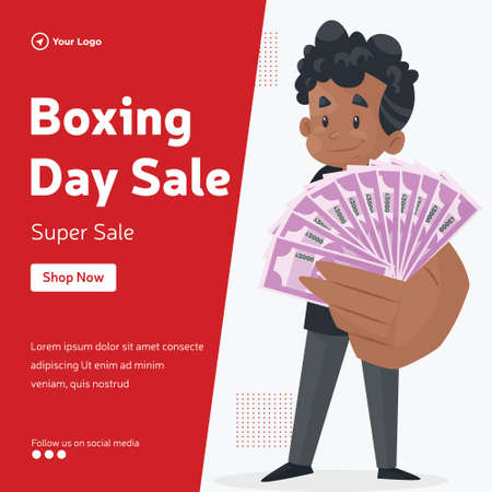 Boxing day sale banner design template.のイラスト素材