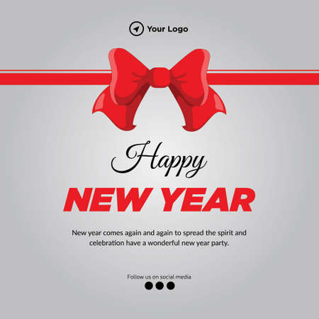 Happy new year banner design template.のイラスト素材