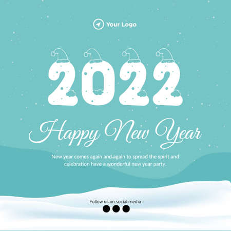 Happy new year banner design template.のイラスト素材