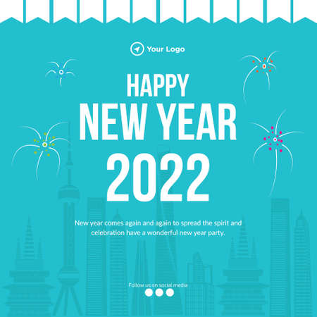 Happy new year banner design template.のイラスト素材