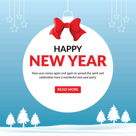 Happy new year banner design template.のイラスト素材