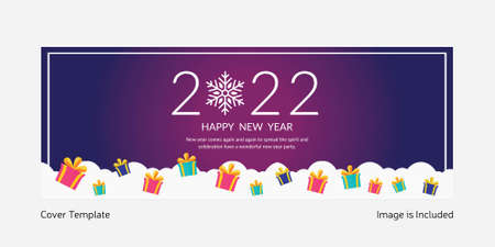 Happy new year cover page design template.