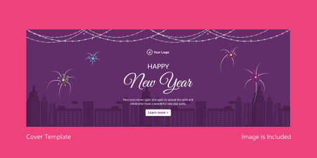 Happy new year cover page design template.
