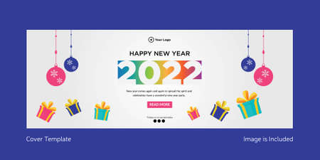 Happy new year cover page design template.