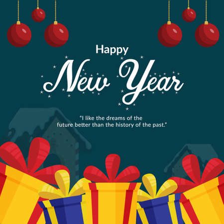 Happy new year banner design template.のイラスト素材