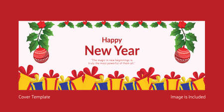 Cover page design of happy new year template.のイラスト素材