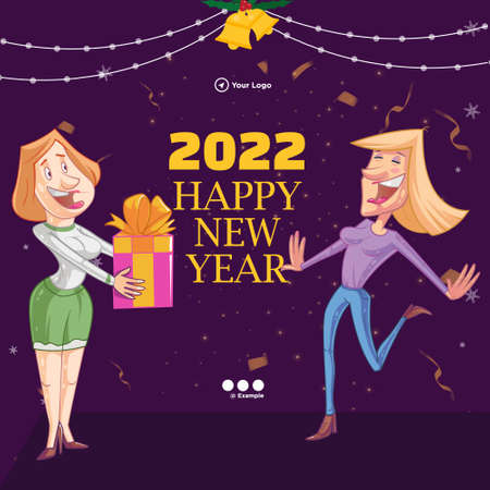 Happy new year banner design template.のイラスト素材