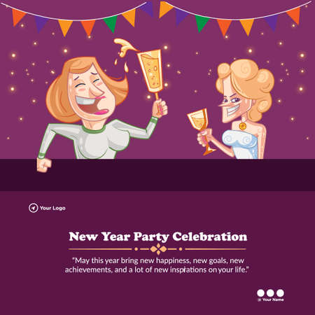 New year party celebration banner design template.のイラスト素材