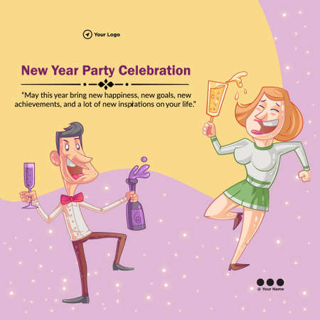 New year party celebration banner design template.のイラスト素材