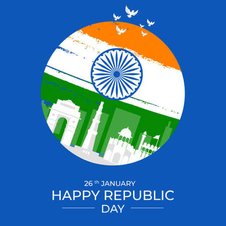 Banner design of happy republic day template.のイラスト素材