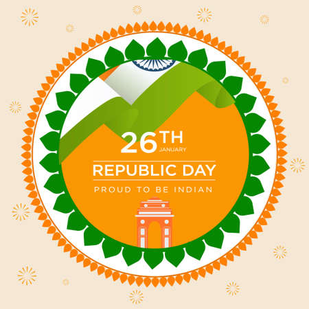 Banner design of happy republic day template.のイラスト素材