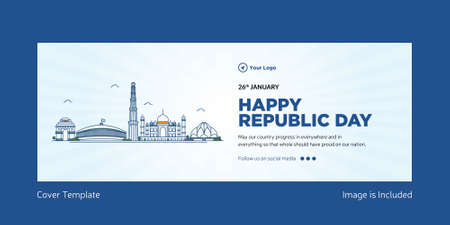 Happy republic day cover page design template.のイラスト素材