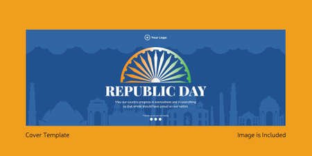 Happy republic day cover page design template.のイラスト素材