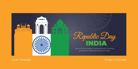 Happy republic day cover page design template.