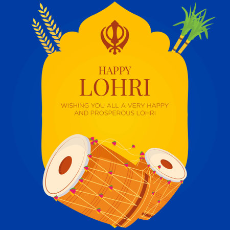 Banner design of happy lohri template.のイラスト素材