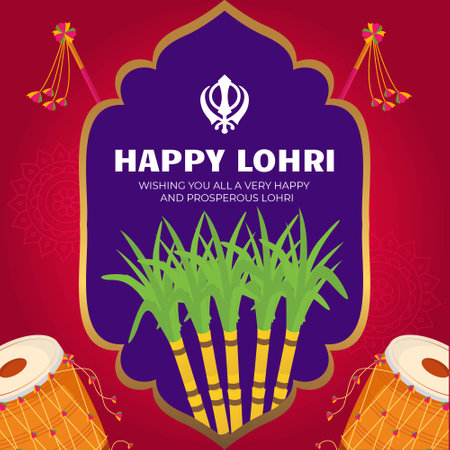Banner design of wish you a very happy lohri template.のイラスト素材