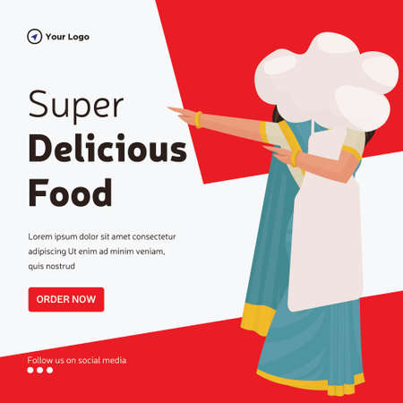 Banner design of super delicious food template.のイラスト素材