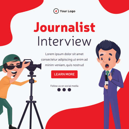 Banner design of journalist interview template.のイラスト素材