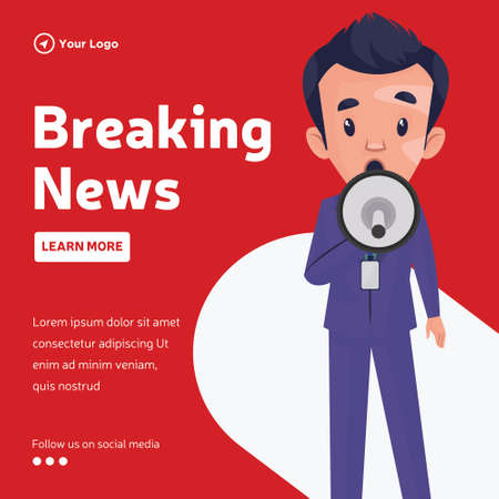 Banner design of breaking news template.のイラスト素材
