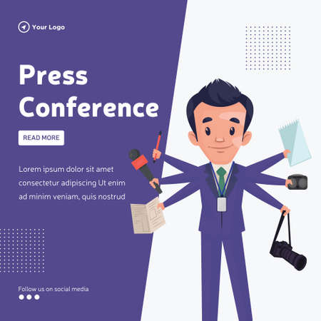 Banner design of press conference template.のイラスト素材