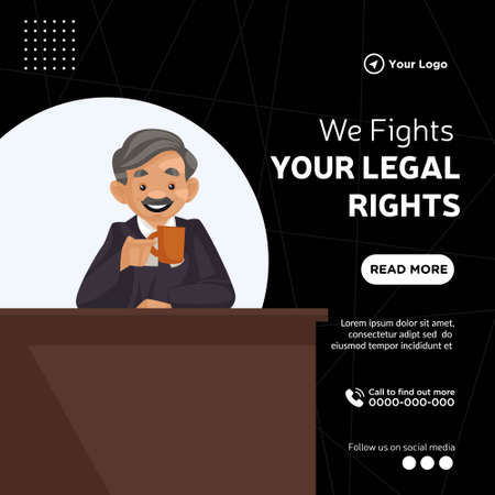 Banner design of we fights your legal rights cartoon style template.のイラスト素材