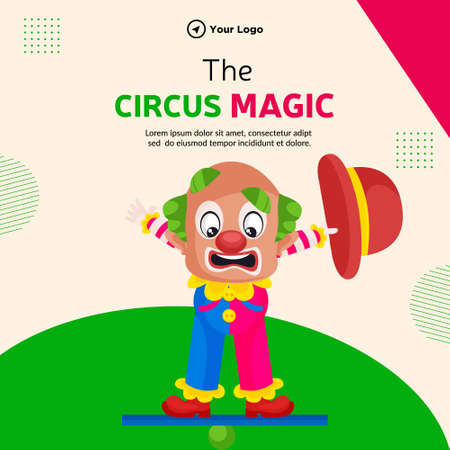 Banner design of circus magic cartoon style illustration.のイラスト素材