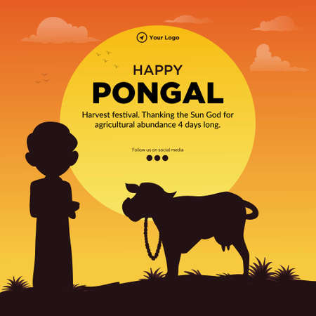 Happy Pongal banner design template.のイラスト素材