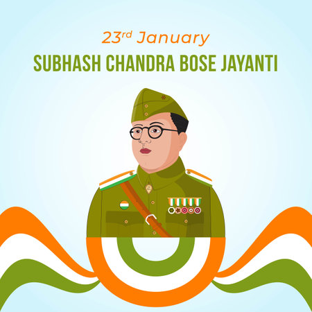 Subhash chandra bose jayanti banner design template.のイラスト素材