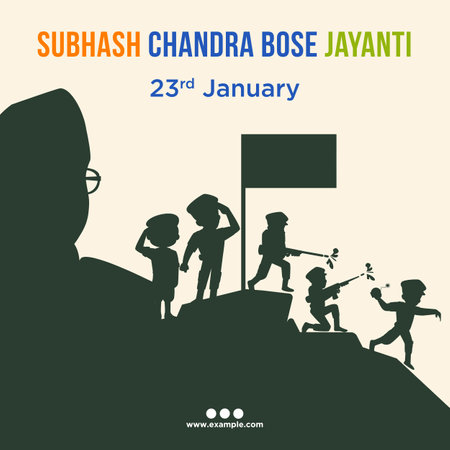 Subhash chandra bose jayanti banner design template.のイラスト素材