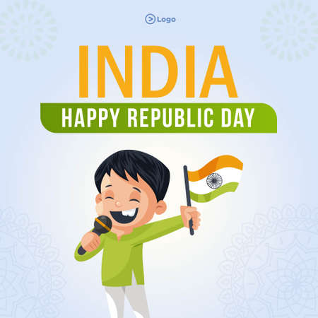 Banner design of India happy republic day template.のイラスト素材
