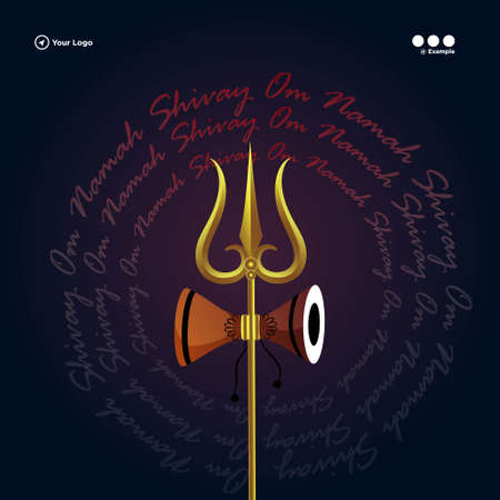 Banner design of maha shivratri hindu festival template.のイラスト素材