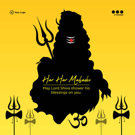 Banner design of maha shivratri hindu festival template.のイラスト素材