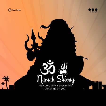 Banner design of maha shivratri hindu festival template.のイラスト素材