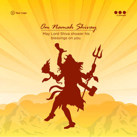 Banner design of maha shivratri hindu festival template.のイラスト素材