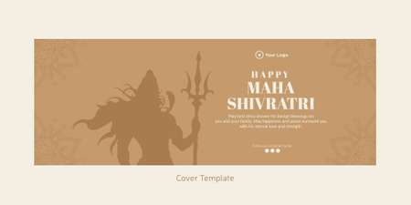 Cover page design of Hindu festival happy Maha Shivratri template.のイラスト素材