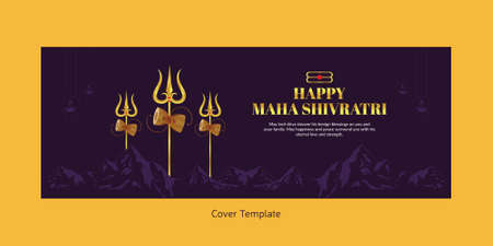 Cover page design of Hindu festival happy Maha Shivratri template.のイラスト素材