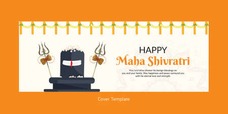 Cover page design of happy Maha Shivratri template.のイラスト素材
