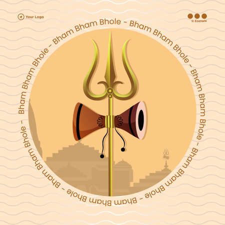 Banner design of maha shivratri Indian Hindu festival template.のイラスト素材