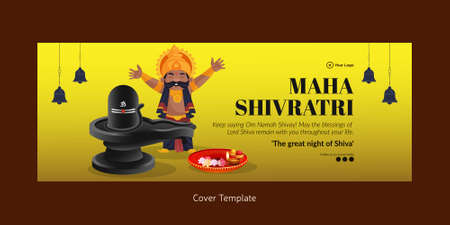 Cover page design of Indian festival Maha Shivratri template.のイラスト素材