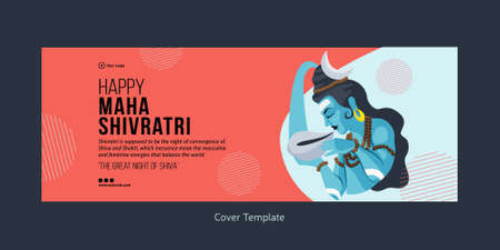 Cover page design of Indian festival happy Maha Shivratri template.のイラスト素材