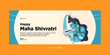 Cover page design of Indian festival happy Maha Shivratri template.のイラスト素材