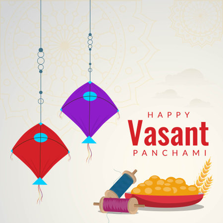 Banner design of happy Vasant Panchami template.のイラスト素材