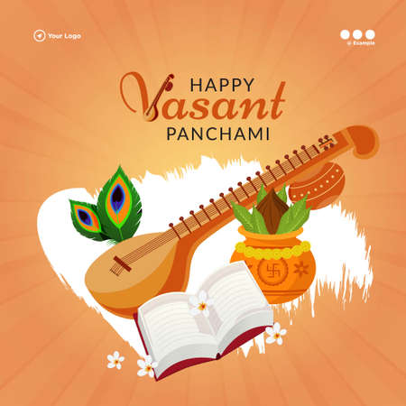 Banner design of happy Vasant Panchami template.のイラスト素材