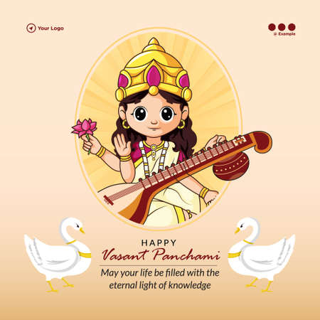 Banner design of happy Vasant Panchami template.のイラスト素材