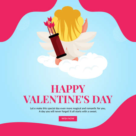 Happy valentines day celebration banner design template.