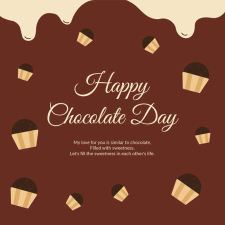 Happy chocolate day banner design template.のイラスト素材