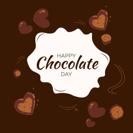 Happy chocolate day banner design template.のイラスト素材
