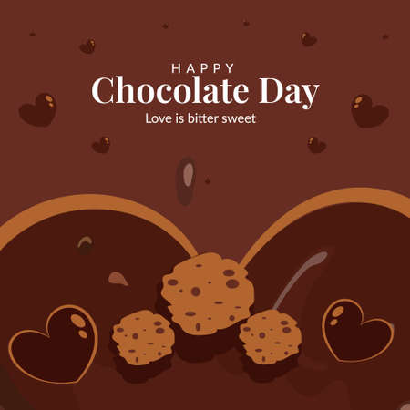 Happy chocolate day banner design template.のイラスト素材