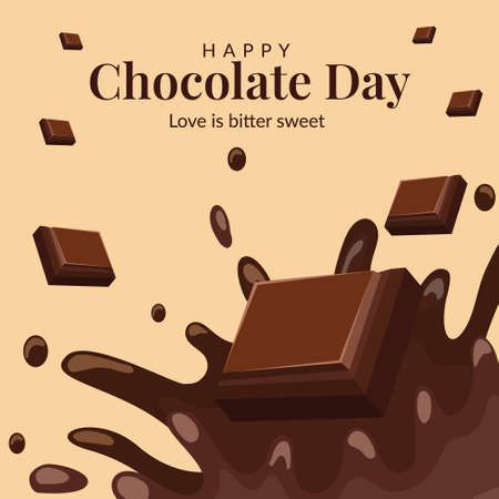 Happy chocolate day banner design template.のイラスト素材